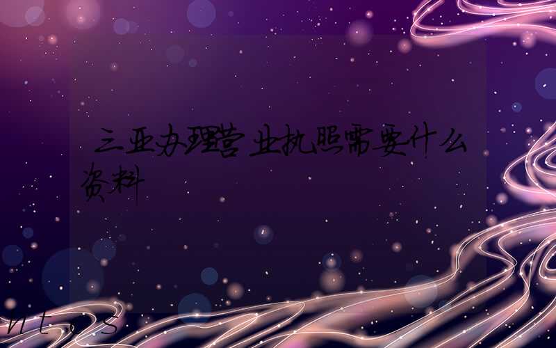 三亚办理营业执照需要什么资料?清单分享!