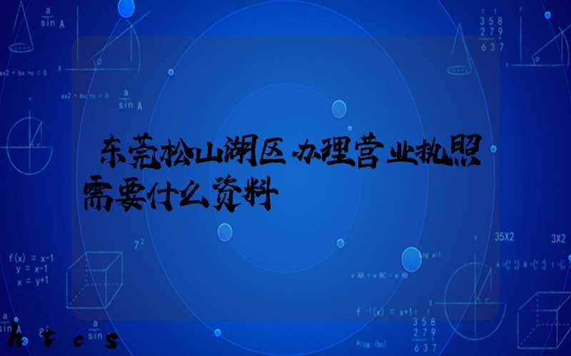 东莞松山湖区办理营业执照需要什么资料？清单分享！