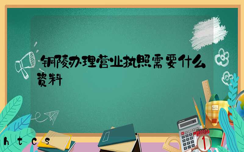 铜陵办理营业执照需要什么资料?清单分享!